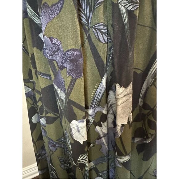 All Saints Botanical Maxi Dress in Green and Purple - Picture 5 of 12